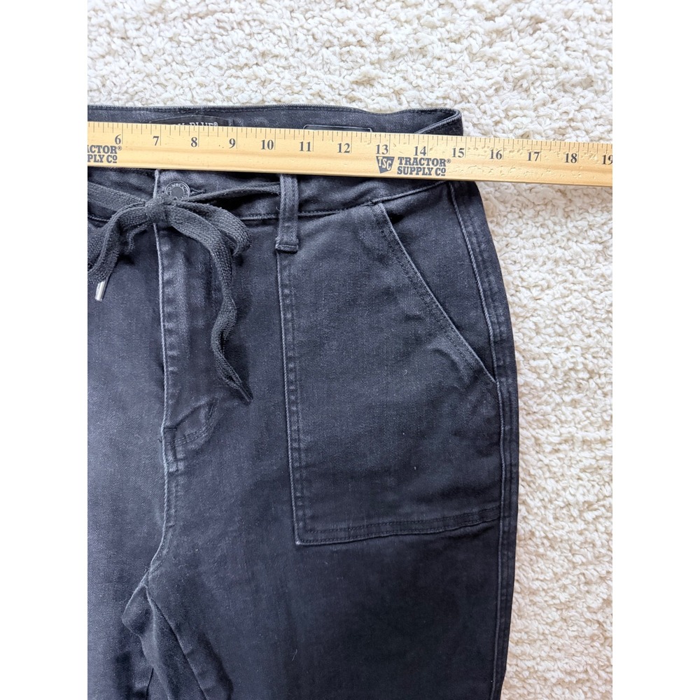 Judy Blue Jogger Jeans Women 11/30 Black Excellent High Rise Drawstring Denim - Picture 9 of 12